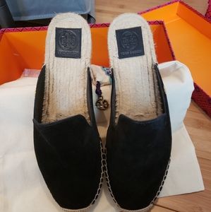 Tory Burch Mules Espadrilles..black Size 11